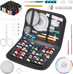 WADORN 105pcs Sewing Kit with Case, Portable Sewing Kit for Adults and Beginners DIY Sewing Supplies and Accessories Home Hand Sewing Repair Kit with Thread, Needles, Scissors, Thimble, Tape Measure