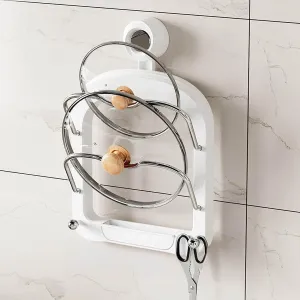 Wall-Mounted Lid Organizer - Kitchen Storage for Pots and Pans