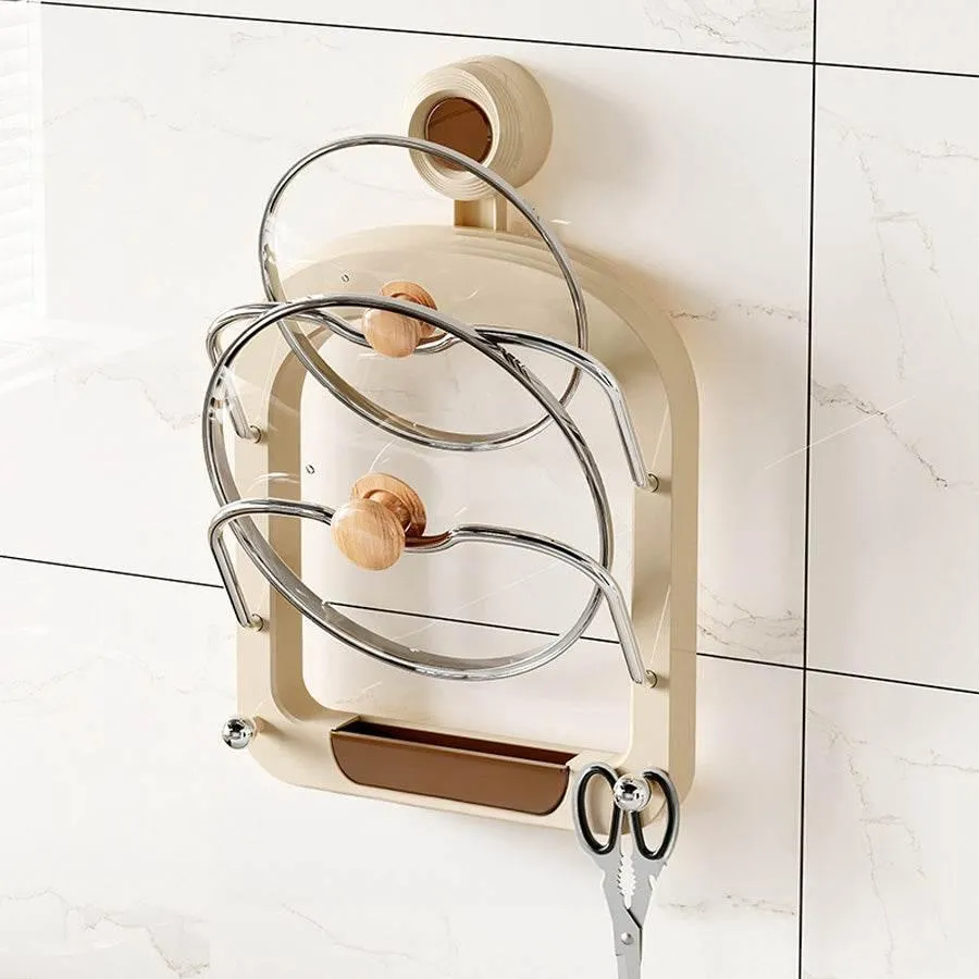 Wall-Mounted Lid Organizer - Kitchen Storage for Pots and Pans
