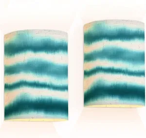 Wall Sconces Set of Two Battery Operated Soft light texture background Seamless liquid flow watercolor stripe Wireless Plug in Wall Lights Fixtures Remote Dimmable for Bedroom Living Room Hallway