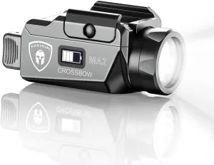 WARRIORLAND MA2 Compact Pistol Light, Fits G17/ G19/ P365/ G3C/ G2C/ M&P 9/Hellcat Pro/1911 and Other 60  Handguns, 800-Lumen Universal Rail Mounted Tactical Weapon Flashlight, Screen Power Indicator
