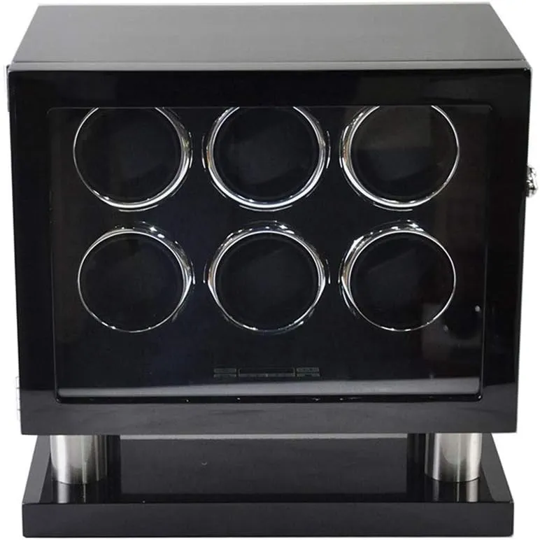 Watch Storage Box Automatic Watch Winder Storage Boxes, with Clockwise Or Anticlockwise Switch,Led Light,6 Storage Boxes,5 Rotation Modes Watch Displ
