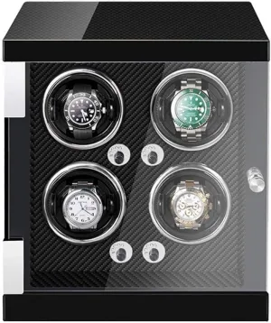 Watch Winder Watch Watch Display Winder Box 4 0 Automatic Watch Winder 5 Rotation Modes with Quiet Motor Builtin LED Light Flexible Pillow Watch Winder