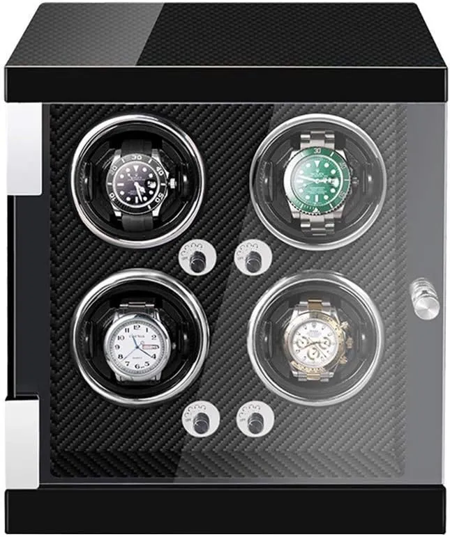 Watch Winder Watch Watch Display Winder Box 4 0 Automatic Watch Winder 5 Rotation Modes with Quiet Motor Builtin LED Light Flexible Pillow Watch Winder