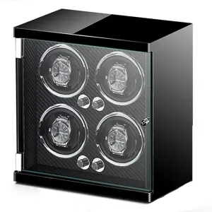 Watch Winders For Automatic Watches Ultra Quiet Motor For 1 2 3 4 6 Watches With Led Lights Display Case Piano Lacquer Exterior And Flexible Watch Pillows,6 0 ()