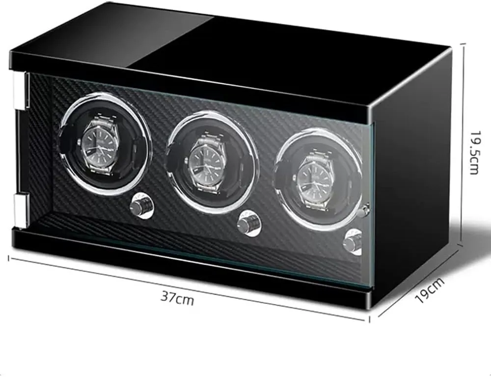 Watch Winders for Automatic Watches Ultra Quiet Motor Watches with LED Lights Display Case Piano Lacquer Exterior and Flexible Watch Pillows (3 0)