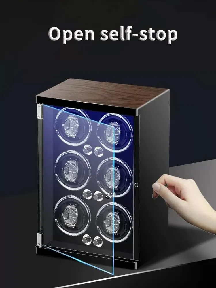 Watch Winders for Automatic Watches Ultra Quiet Motor Watches with LED Lights Display Case Piano Lacquer Exterior and Flexible Watch Pillows (3 0)