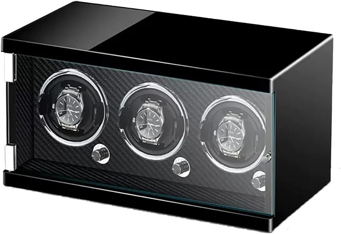 Watch Winders for Automatic Watches Ultra Quiet Motor Watches with LED Lights Display Case Piano Lacquer Exterior and Flexible Watch Pillows (3 0)