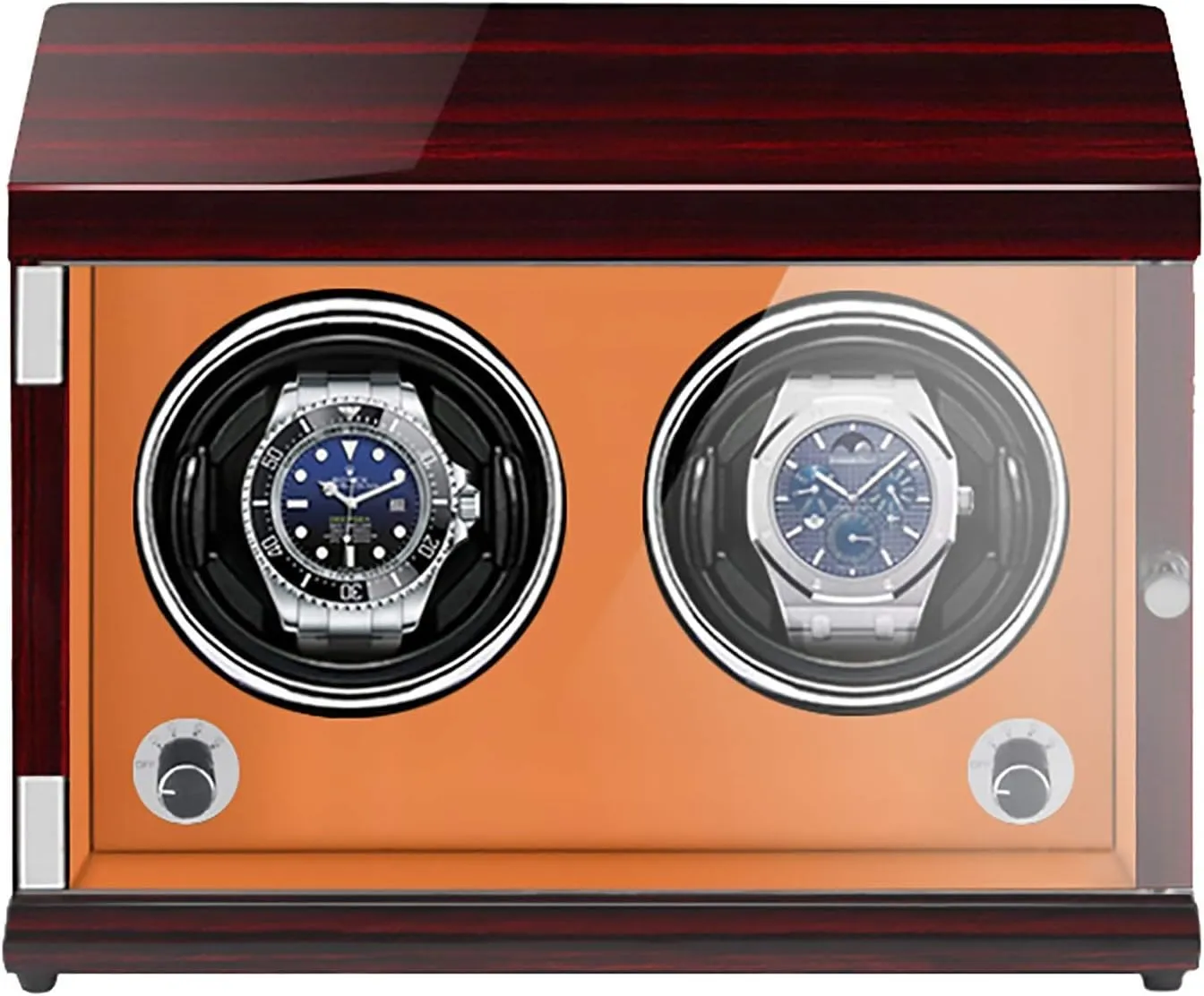 Watch Winders - Rechargeable Two-Position Watch Shaker Mechanical Watch Winder Vertical Automatic Watch Winding Box with Light-Sensitive Led Light Watch Winder Display Watch Box