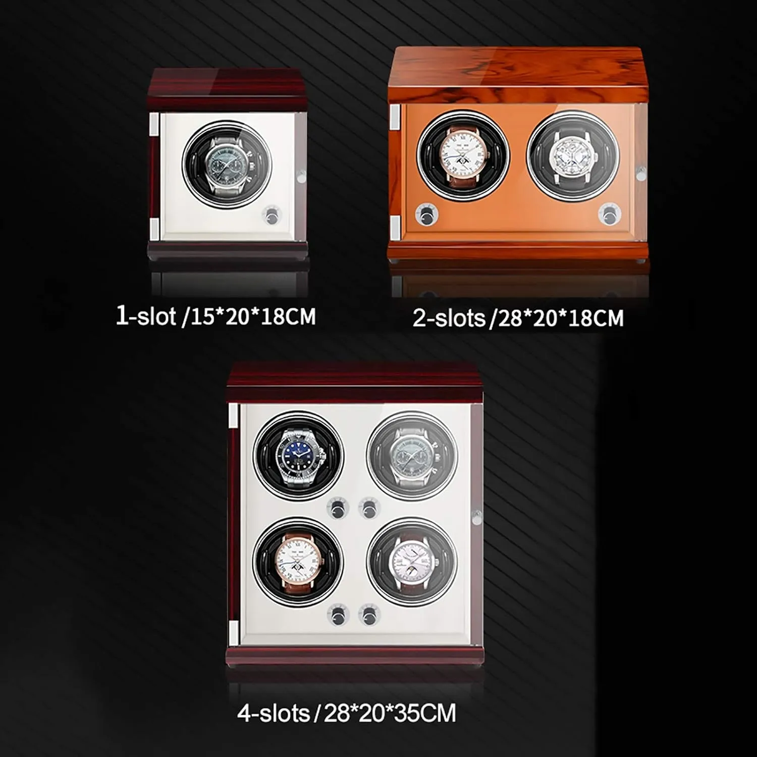 Watch Winders - Rechargeable Two-Position Watch Shaker Mechanical Watch Winder Vertical Automatic Watch Winding Box with Light-Sensitive Led Light Watch Winder Display Watch Box