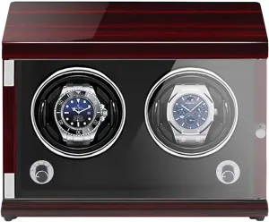 Watch Winders - Rechargeable Two-Position Watch Shaker Mechanical Watch Winder Vertical Automatic Watch Winding Box with Light-Sensitive Led Light