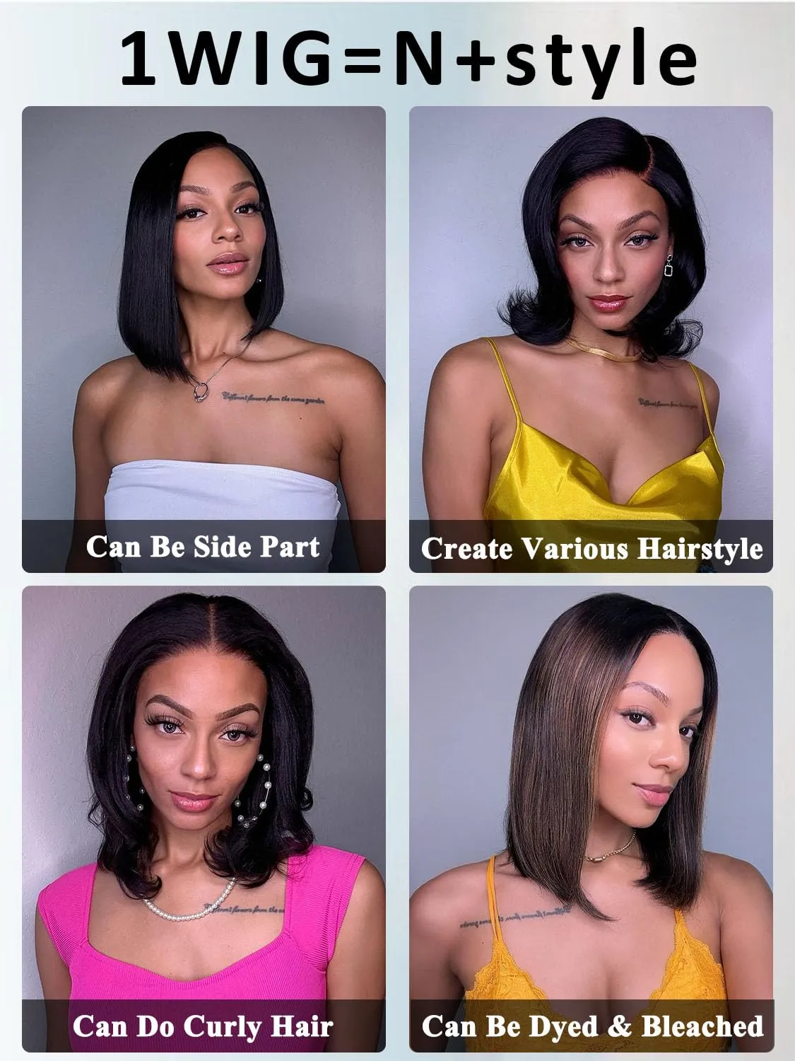 Wear and Go Glueless Wigs Human Hair Pre Plucked Pre Cut Middle Part Bob Wig Human Hair 5x5 HD Lace Closure Wig Glueless Short Bob Straight Wigs For Black Women Natural Black 10Inch