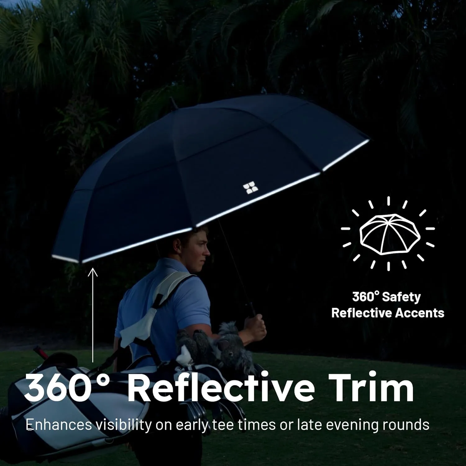 Weatherman Umbrella - Golf Lite Umbrella Extra Large Big Oversize Windproof for Golf Bag Push Cart w/ UV Protection - Waterproof Heavy Duty Umbrellas for Rain Sun for Men Women - Resists Up to 55 MPH Winds (Red)