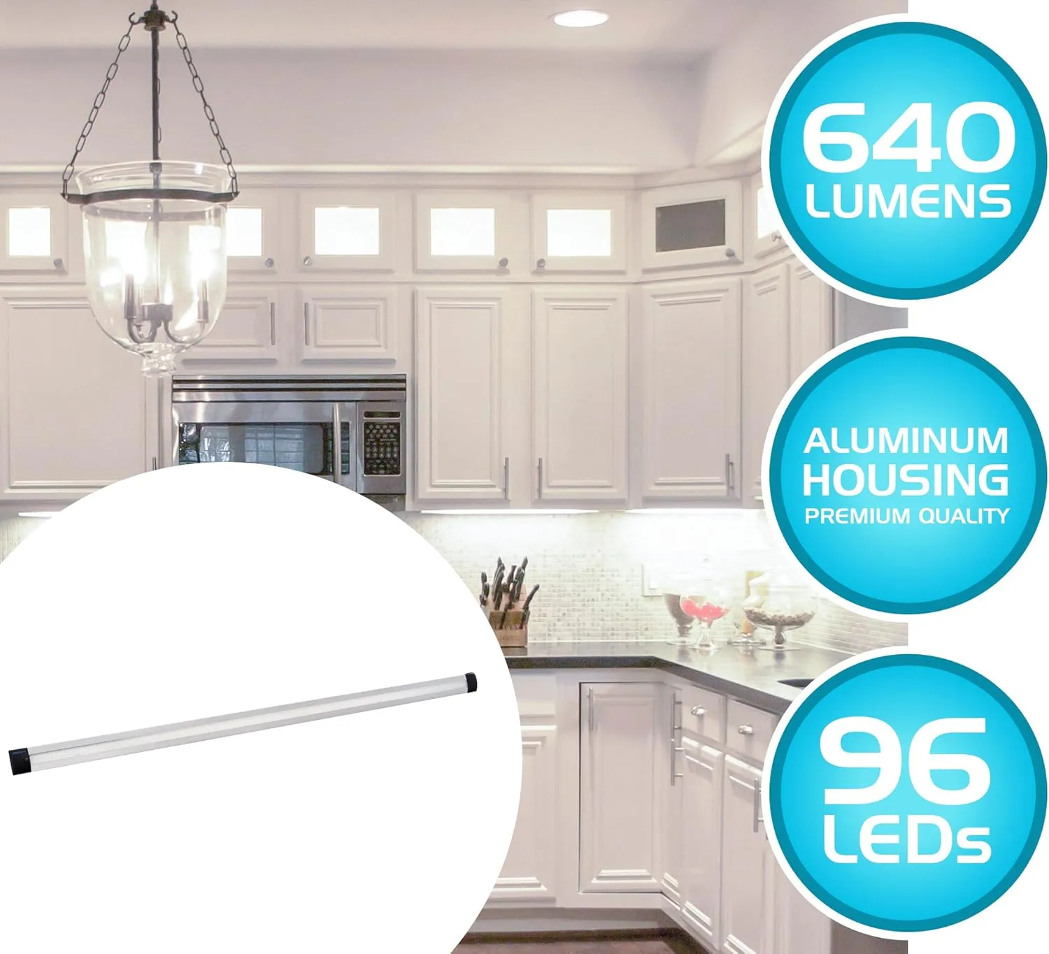 Westgate Lighting LED Undercabinet Lights - Aluminium Housing with Powder Coat Finish (8W, 3000K Warm White)
