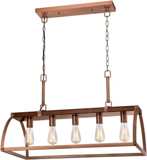 Westinghouse 6351600 Chandelier, Barnwood & Copper