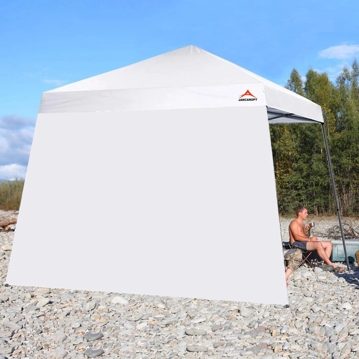 White SunWall for 10x10 Slant Leg Pop Up Canopy,3 Pack Sidewalls Only