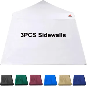 White SunWall for 10x10 Slant Leg Pop Up Canopy,3 Pack Sidewalls Only