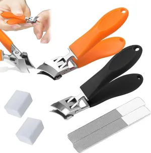 Wide Jaw Opening Anti-Splash Slanted Nail Clipper, Postulateh Nail Clippers, Super Sharp Oblique Nail Clippers, Ingrown Nail Clipper Toenail Clippers for Seniors Thick Toenails (2Colors)
