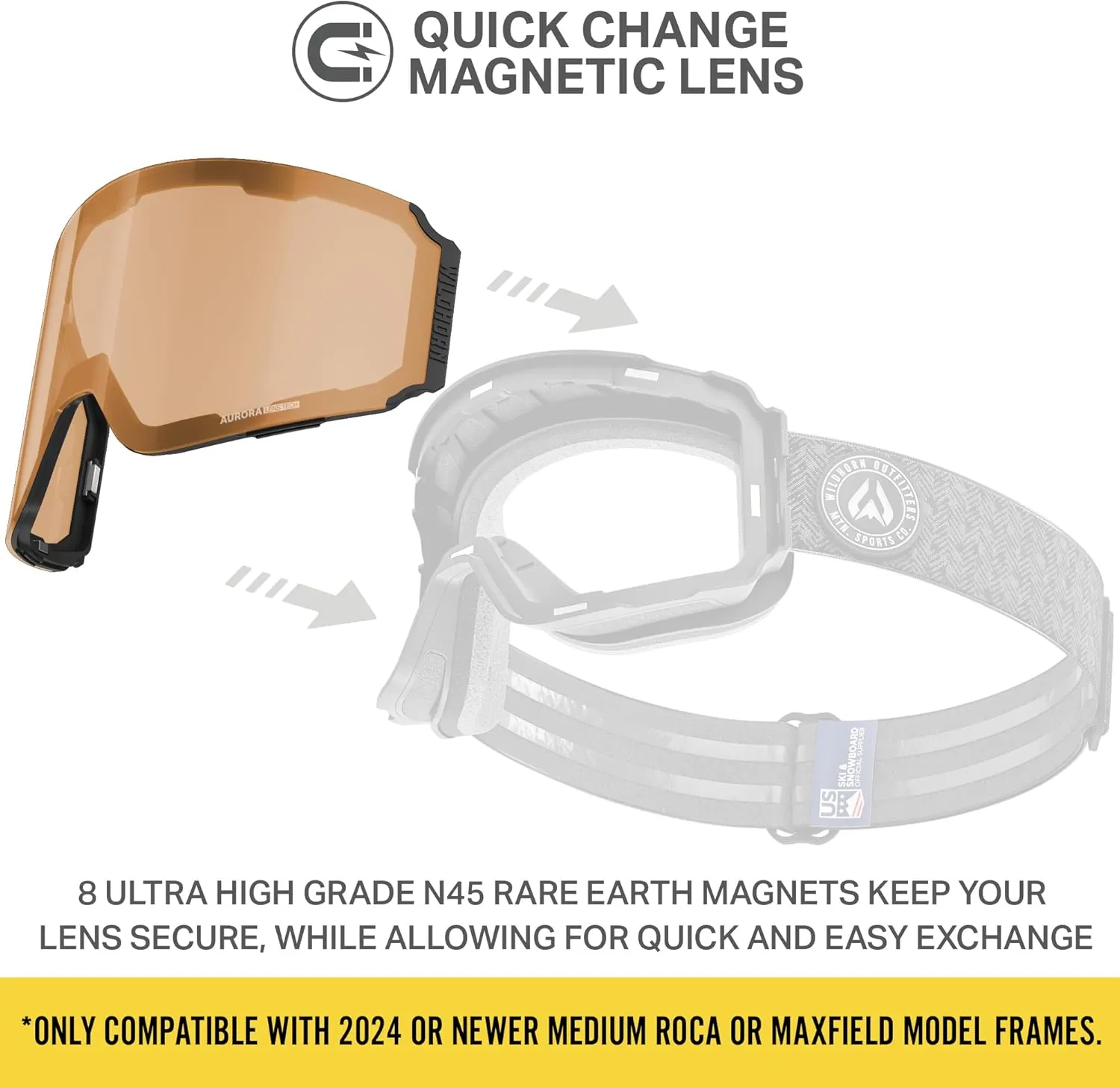 Wildhorn Outfitters Roca Ski Goggles Extra/Replacement Frameless Lens