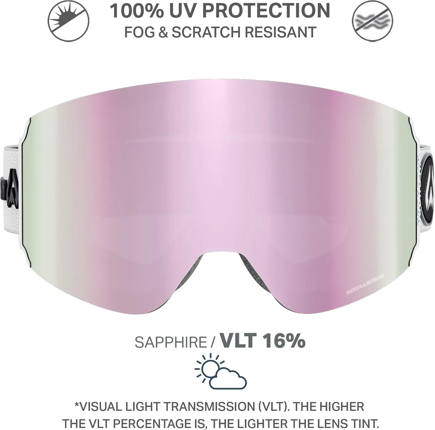 Wildhorn Roca Ski Goggles Men Women Anti-Fog/Scratch 100% UV-Magnetic Lens-Snowboard Snow Goggles Men Women Adult