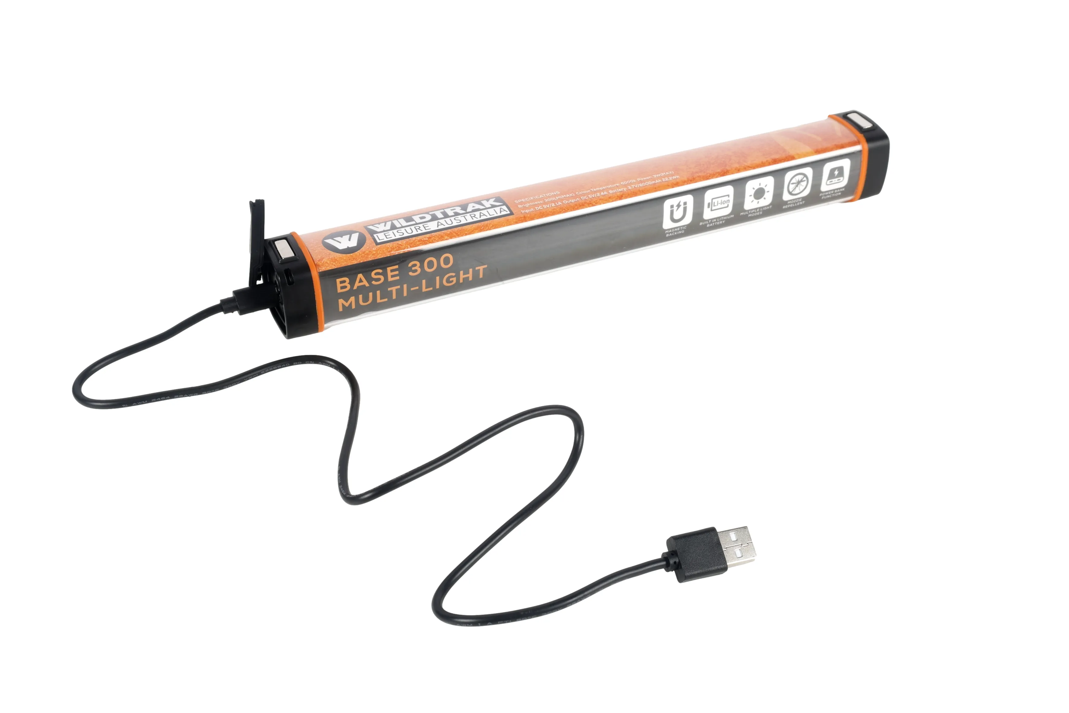 Wildtrak Base 300 6AH Rechargable Magnetic Camp Multi Light