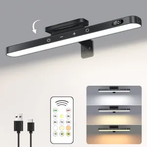 WILLED 5W Picture Lights, 3 Colors Rechargeable Battery Operated Picture Frame Lights, Poster Lights with Remote, Dimmable & Timer, Gallery Light, Art Display Lighting for Paintings Wireless, Black