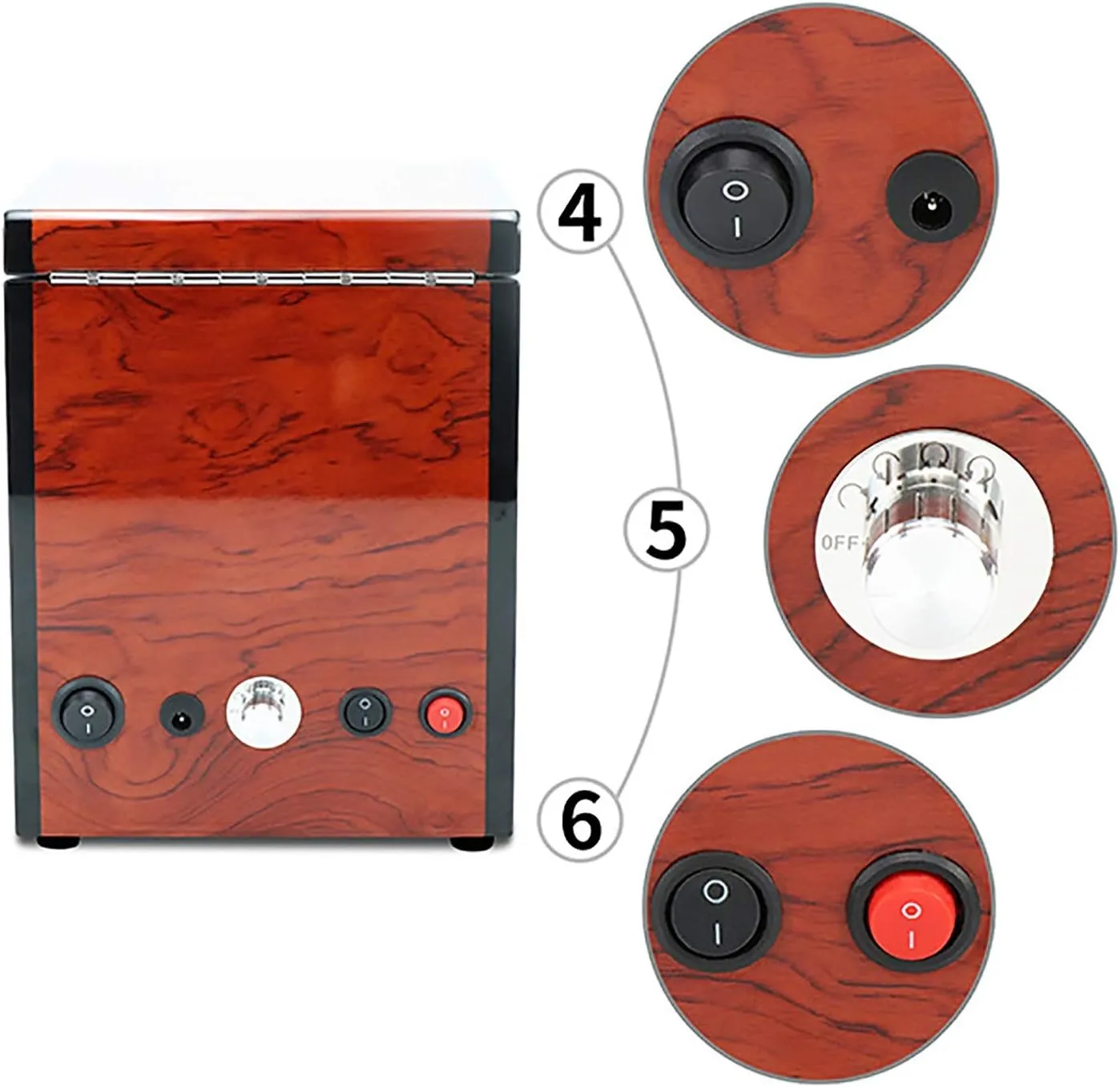 Winding Box Watch Winders - Wooden Watch Storage Case Smart Watches Winder with LED Light Mechanical Watch Automatic Shaker with Access Control Watch Winding B