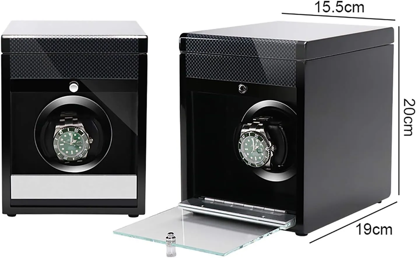 Winding Box Watch Winders - Wooden Watch Storage Case Smart Watches Winder with LED Light Mechanical Watch Automatic Shaker with Access Control Watch Winding Boxted