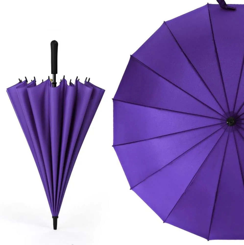 Windproof Vented Sun&Rain Travel Umbrella with Double Canopy - Windproof, Reinforced Canopy, Ergonomic Handle (Multiple Colors Available) (Color : H)