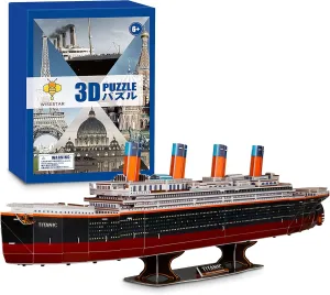 WISESTAR 32.2" L Large Titanic 3D Puzzles Model for Adults and Kids, 116PCS Sinking Cruise Boat Ship Play Model Game Toy Craft Kits, Educational Toy Birthday Gift for Boys Girls
