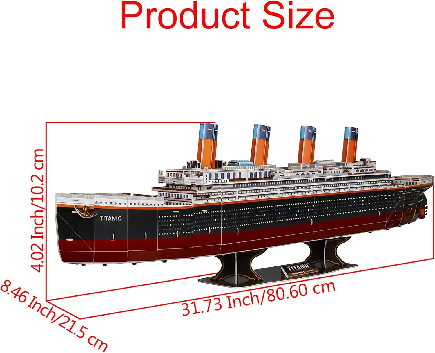 WISESTAR 32.2" L Large Titanic 3D Puzzles Model for Adults and Kids, 116PCS Sinking Cruise Boat Ship Play Model Game Toy Craft Kits, Educational Toy Birthday Gift for Boys Girls