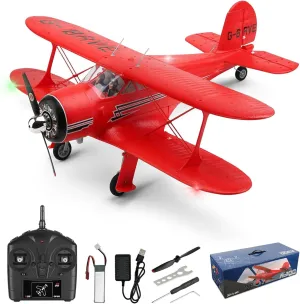 WLtoys A300 RC Plane, 1806 Brushless Motor 6-axis Gyro Stabilizer RTF Glider Remote Control Plane 2.4GHz Gliding Foam RC Plane Toys with Led Light Easy to Fly for Adults Kids Beginners Boys