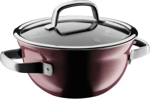 WMF Fusiontec Mineral Cooking Bowl with Glass Lid 20 cm Small Induction Pot 2.3 L High-Tech Ceramic Scratch-Resistant Red