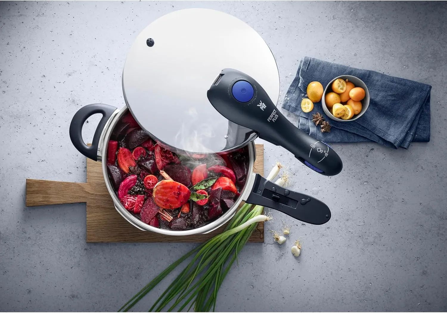 WMF Perfect Plus – Quick Cooker Ø 22 cm Diameter 4 Litres and a Half with Flame Protection Cromargan Stainless Steel for Induction