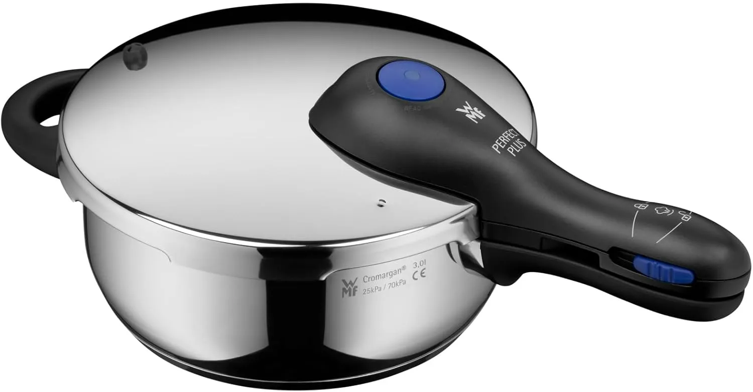 WMF Perfect Plus – Quick Cooker Diameter 22 cm Diameter 3 Litres with Flame Protection Cromargan Stainless Steel for Induction