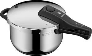 WMF Perfect Pressure Cooker Induction 4.5 L, Pressure Cooker, Large Cooking Signal, 2 Cooking Levels, Removable Lid Handle, Cromargan Stainless Steel