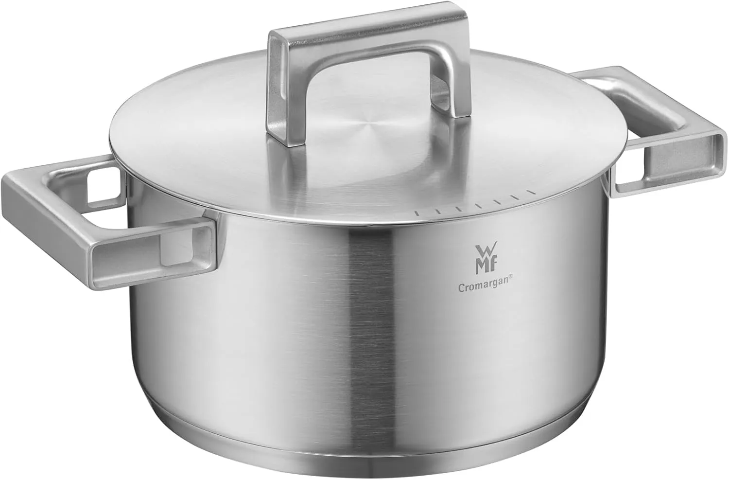 WMF Ultimate Cool Cooking Pot Large 20 cm, Stainless Steel Lid, Induction Casserole Pot 3.4 L, Matt Cromargan Stainless Steel, Heat-Reducing Handles, Induction Pot with Inner Scale, Dishwasher Safe