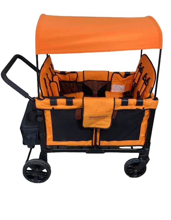 Wonderfold W4 Multifunctional Quad Stroller Wagon, 2021, Sunset Orange