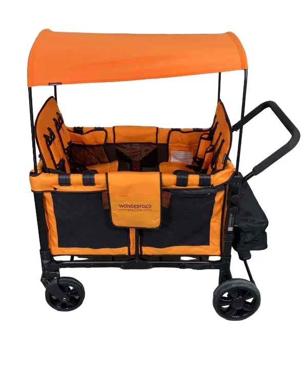 Wonderfold W4 Multifunctional Quad Stroller Wagon, 2021, Sunset Orange