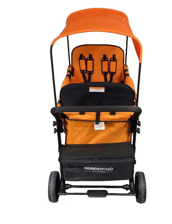 Wonderfold W4 Multifunctional Quad Stroller Wagon, 2021, Sunset Orange