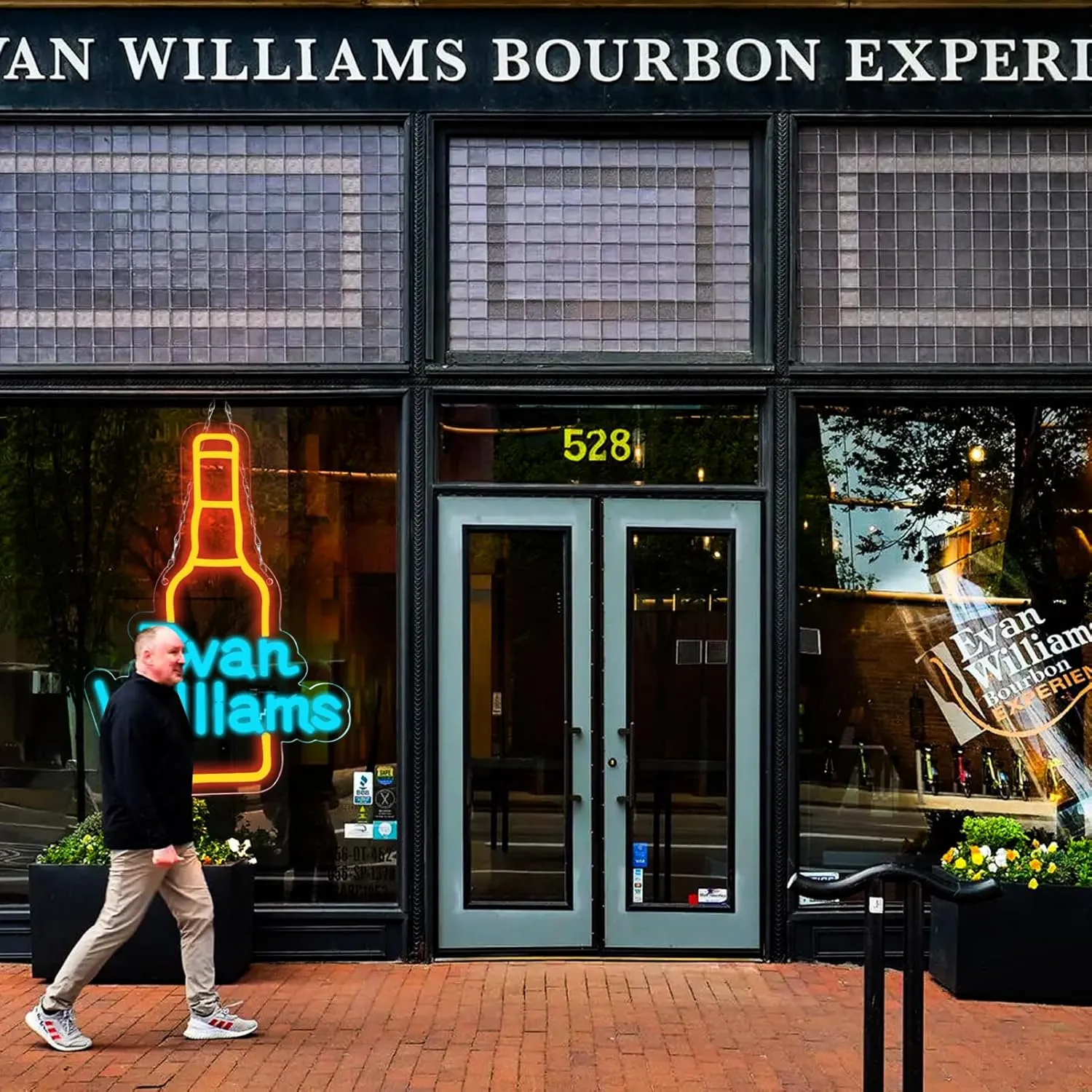 WonderfulLife Bourbon Whiskey Neon Sign for Evan Williams in Bar Pub man Cave or Party,Bright Led Light Suitable for Garage Decor or Business Display,5V USB Powered Easy Hanging.