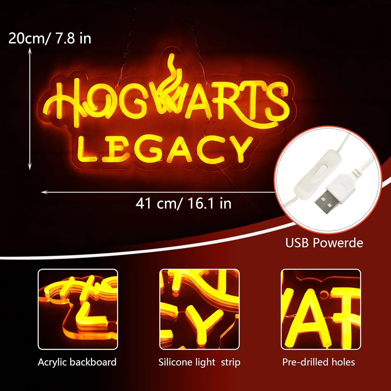 WonderfulLife Magic Game Neon Sign for Game Zone Decor,Led Lights for Man Cave Gaming Room Internet Bar or Bedroom Decoration.5V USB Powered,Easy Hanging.