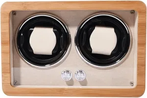 Wood Mechanical Watch Winder, Acrylic Glass, Silent&noiseless, Environmentally Friendly Materials, Double Watch Shaker Watch Winder Display Watch Box Case Watch Storage