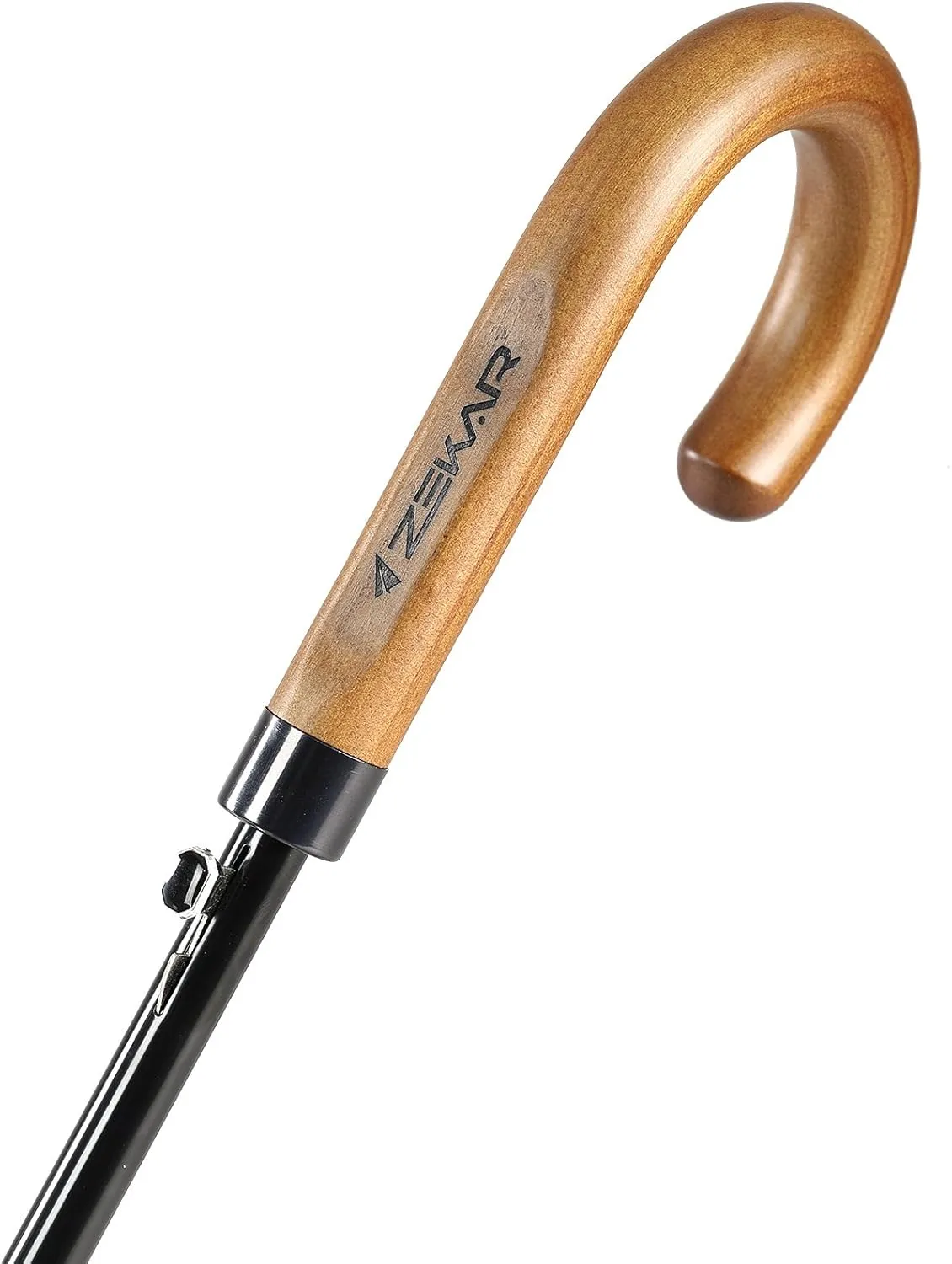 Wooden J-Handle Umbrella, 54/62 / 68 inch, UV & Classic Versions, Large Windproof Stick Umbrella, Auto Open for Men and Women Golf umbrella (white, 62”Black-pack-of-2)