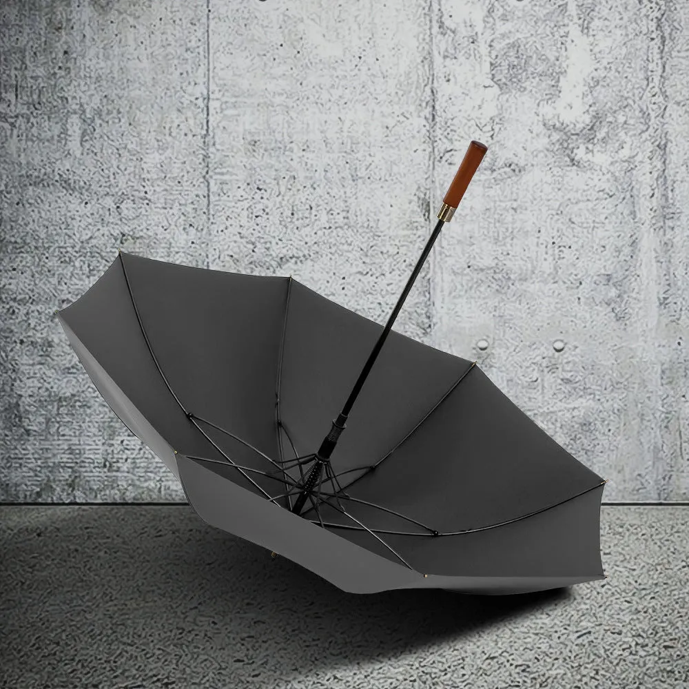 Wooden Long Handle Umbrella – Classic & Windproof ☔
