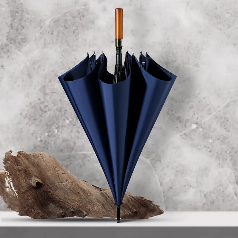Wooden Long Handle Umbrella – Classic & Windproof ☔