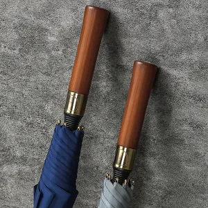 Wooden Long Handle Umbrella – Classic & Windproof ☔