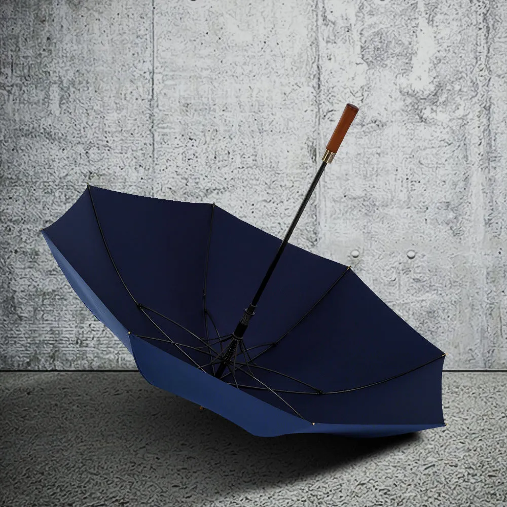 Wooden Long Handle Umbrella – Classic & Windproof ☔
