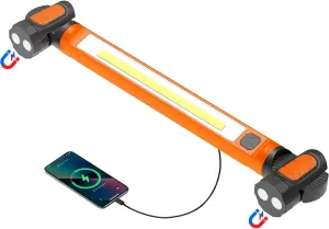 Work Light, 3000LM LED Work Light, 5200mAh Rechargeable Magnetic Work Light, Underhood Cordless Work Lights with Hooks for Mechanics Inspection Workshop Emergency