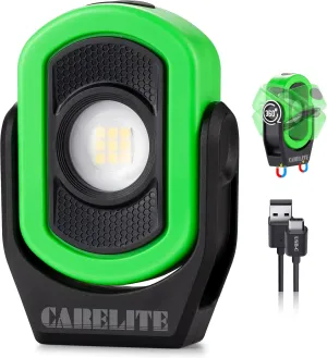 Work Light, Magnetic Light with 3 Modes & 360° Pivoting Head, 780 Lumen Rechargeable Pocket Light for Mechanics, Jobsites and Emergency (Green)